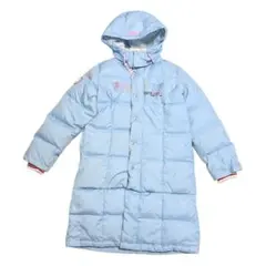 エンジェルブルー 水色 刺繍 ワッペン カラフル ベンチコート 防寒 冬