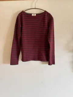 BEAMS HEART 赤茶ストライプ長袖Tシャツ