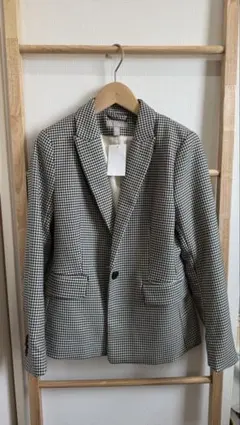 ZARA ジャケット 未使用 千鳥格子 黒 緑 クリーム