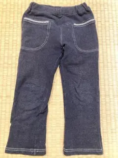 ダークブルーデニム風パンツ ポケット付き