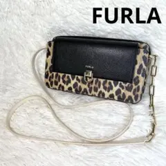 極美品✨フルラ 現行ロゴ ミニショルダーバッグ レオパード 豹柄のサムネイル