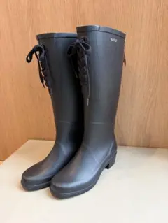 AIGLE レインブーツ ブラック レースアップ
