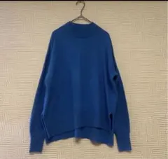 【美品】グリーンレーベルリラクシング☆ワイドハイネックニット アンゴラ カシミヤ