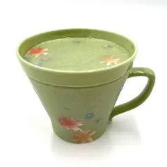 喜多里加】24K金彩 ヒスイ緑菱形格子小花紋様 カップ＆ソーサー - メルカリ