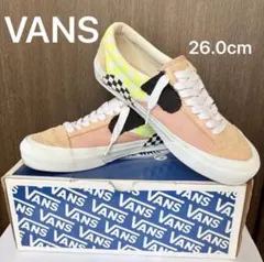 VANS スニーカー クレイジーパターン チェッカーボード ピンク イエローのサムネイル