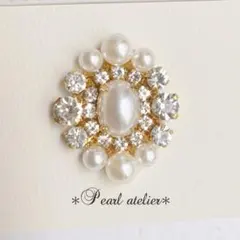 オーバルパール✨ビジューブローチ　コート　ジャケットに♡ 入学式　セレモニー　式