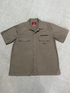 Dickies 半袖ワークシャツ Lサイズ ブラウン