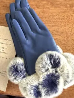 【未使用】本革ファー付き冬用手袋