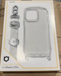 iPhone 13 Pro 透明ケースとストラップ iFace ラメ
