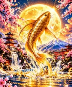 開運アート 金魚 富士山 桜 インテリア