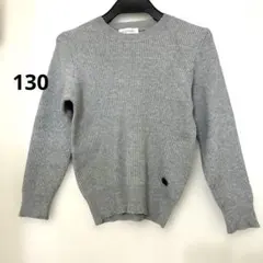3can4on リブニットセーター　グレー　130
