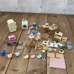 ⑧エポック社 シルバニアファミリー 家具セット 食べ物 カバン 食玩 まとめ売り