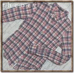 セオリー　シワ加工チェック長袖シャツ