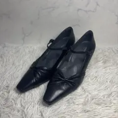 極美品✨アシックス ペダラ pedala パンプス ブラック レザー24.0