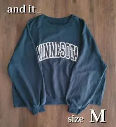 and it_ プリントロゴトレーナー Mサイズ