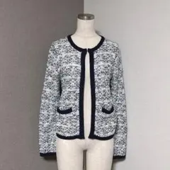 アプワイザーリッシェ パール ビジュー ツイード ニット カーディガン