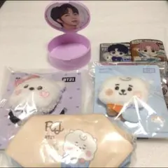 BT21ぬいぐるみバッジ、ヘアゴム RJセット