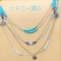 シドニー購入❣️ ６連チェーンネックレス（シルバー系）