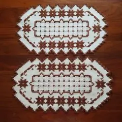 北欧 ハーダンガー刺繍レースドイリー　 テーブルセンターのサムネイル