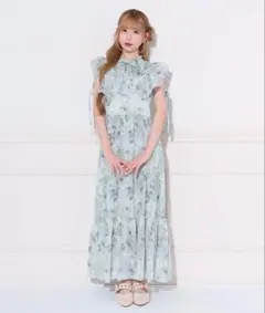 apres jour アソート柄サイドカット肩フリルワンピース - メルカリ