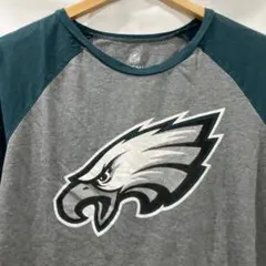 NFL イーグルス ラグラン Tシャツ グレー グリーン L レディース　古着のサムネイル
