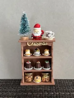 ［限定1セット］クリスマススイーツ棚付セット　ミニチュアスイーツ　ドールハウス