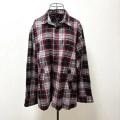 チェック柄長袖シャツ4L