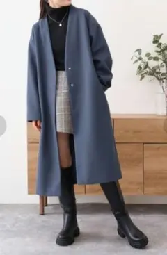 コート ノーカラー