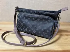 a340/極美品★russet グレー/ピンク ショルダーバッグ