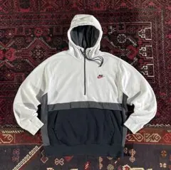 T*家様 NIKE ナイキ ワンポイントロゴ ハーフジップ パーカー ホワイト