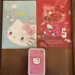 ハローキティ 50周年 クリアファイル＆缶ケースセット