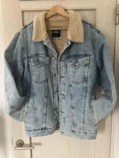ZARA ボアデニムジャケット ライトブルー XLのサムネイル