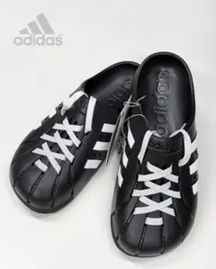 adidasアディダスアディレッタクロッグレースアップブラックサンダル27.5