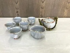 【志野焼】秀泉窯　煎茶器揃(湯冷し・宝瓶カバー付き)のサムネイル