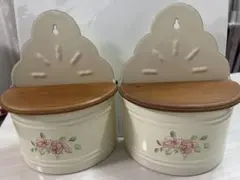 アンティーク風　バラ柄セル缶　2個セット