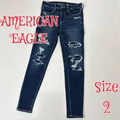 AMERICAN EAGLE ストレッチスキニーデニム 2 インディゴブルー