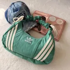 再構築グリーン ハンドバッグ　ショルダーバッグadidasリメイク