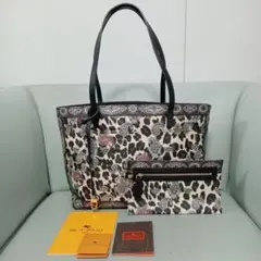 【極美品】ETRO エトロ ペイズリー×レオパード トートバッグ ポーチ付きのサムネイル