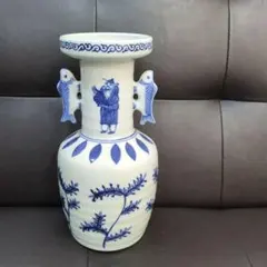 青白磁 魚持ち手 花瓶 大明天啓製 - メルカリ