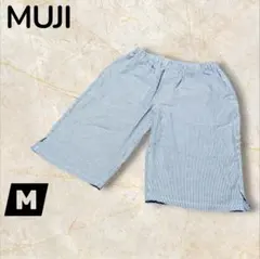 MUJI ストライプ コットン　ショートパンツ Mサイズのサムネイル