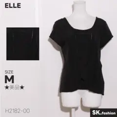 ★美品★ ELLE トップス ブラウス 半袖 バックレース フレンチスリーブ