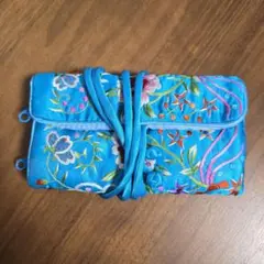 携帯アクセサリーケース トラベルポーチジュエリーケース 刺繍 香港
