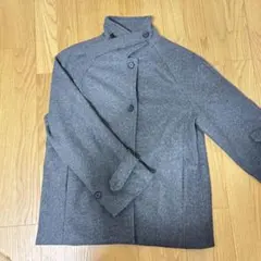 グレー ウール風ジャケット ダブルボタン