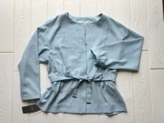 新品タグ付きUNITED ARROWS ノーカラージャケット ライトブルーのサムネイル