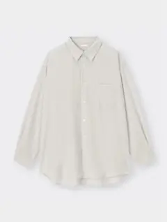 GU シアーオーバーサイズシャツ　ライトグレー　S