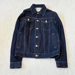 ブラウニー♦︎デニムジャケット ジージャン S 濃紺 綿100% レディース