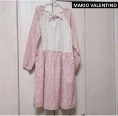 新品タグ付き　mario valentino 140 花柄チェック　ワンピースのサムネイル