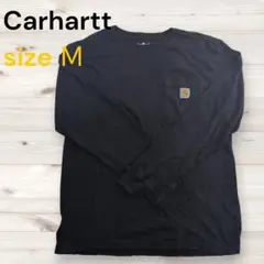 カーハート ロンT M ネイビー ポケットTシャツ 長袖 スクエアロゴ タフのサムネイル