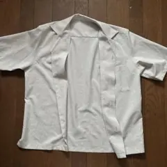 ライトグレー オープンカラー 半袖シャツ