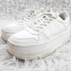 美品24㎝◎ZARA ザラ 厚底スニーカー ホワイト 白 プラットフォーム 希少